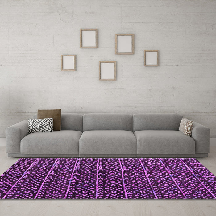 Machine Washable Abstract Purple Modern Area Rugs in a Living Room, wshabs5342pur