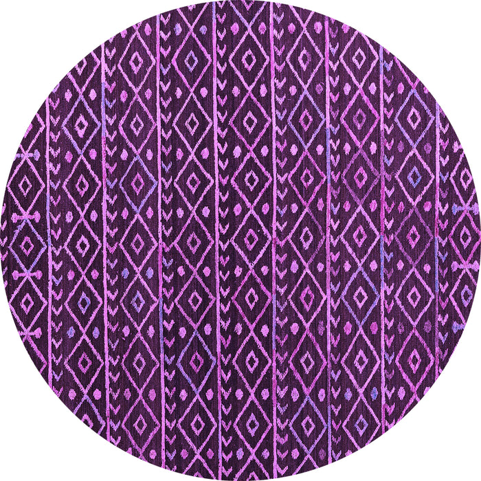 Round Machine Washable Abstract Purple Modern Area Rugs, wshabs5342pur