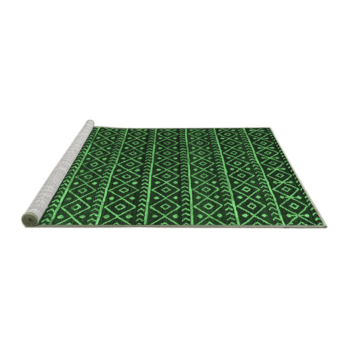 Sideview of Machine Washable Abstract Emerald Green Modern Area Rugs, wshabs5342emgrn