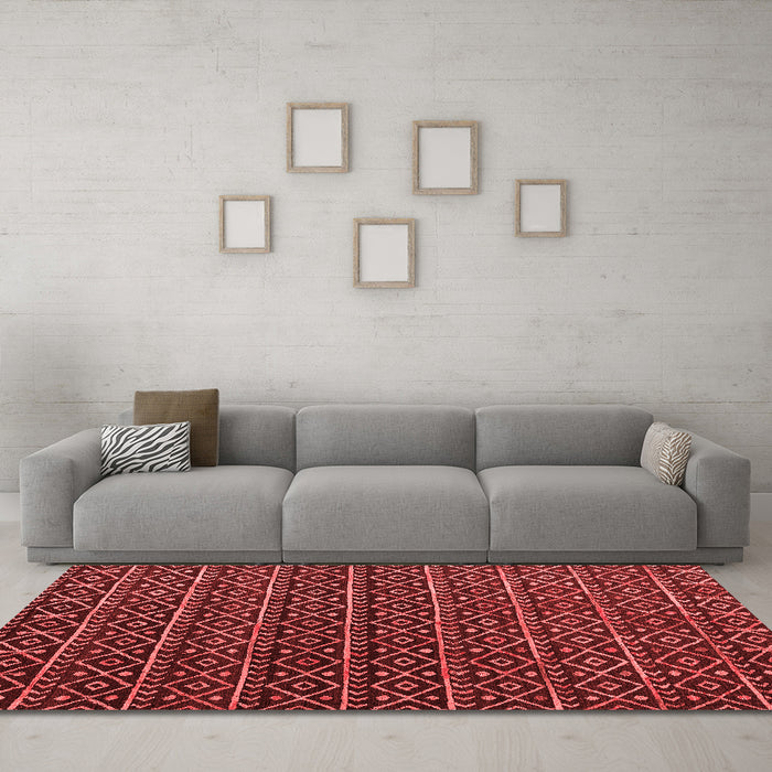 Modern Red Washable Rugs