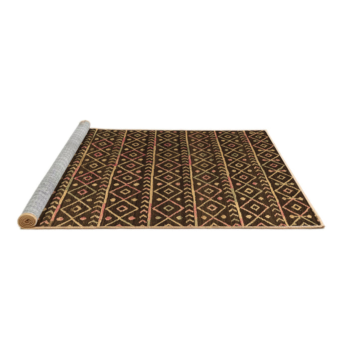 Sideview of Machine Washable Abstract Brown Modern Rug, wshabs5342brn