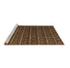 Sideview of Machine Washable Abstract Brown Modern Rug, wshabs5342brn