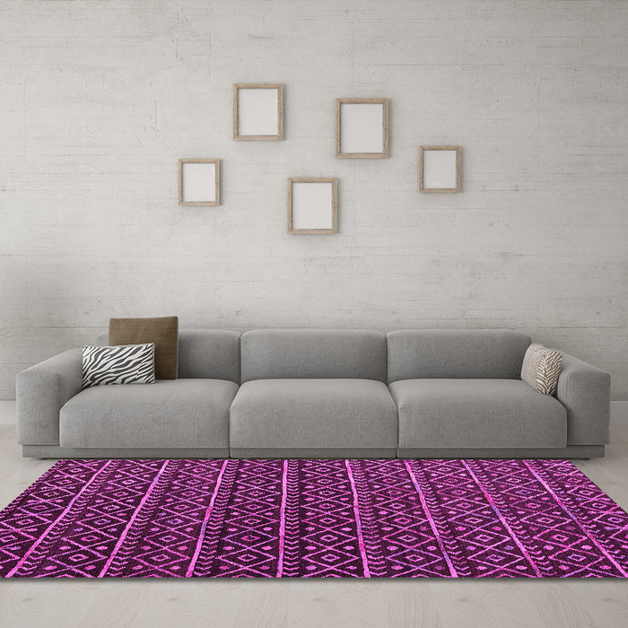 Machine Washable Abstract Pink Modern Rug in a Living Room, wshabs5342pnk