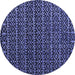 Round Abstract Blue Modern Rug, abs5342blu