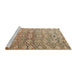 Sideview of Machine Washable Abstract Brown Sugar Brown Rug, wshabs5343