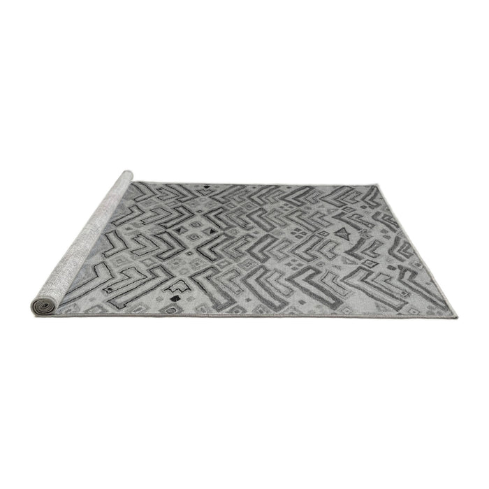 Sideview of Machine Washable Abstract Gray Modern Rug, wshabs5343gry