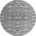 Round Machine Washable Abstract Gray Modern Rug, wshabs5343gry