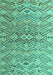 Machine Washable Abstract Turquoise Modern Area Rugs, wshabs5343turq