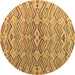 Round Abstract Brown Modern Rug, abs5343brn