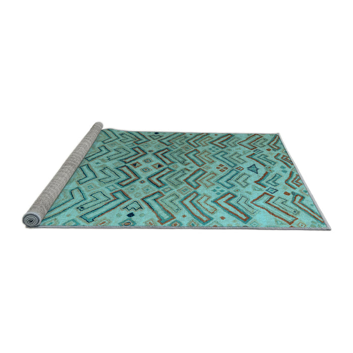 Sideview of Machine Washable Abstract Light Blue Modern Rug, wshabs5343lblu