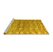 Sideview of Machine Washable Abstract Yellow Modern Rug, wshabs5343yw