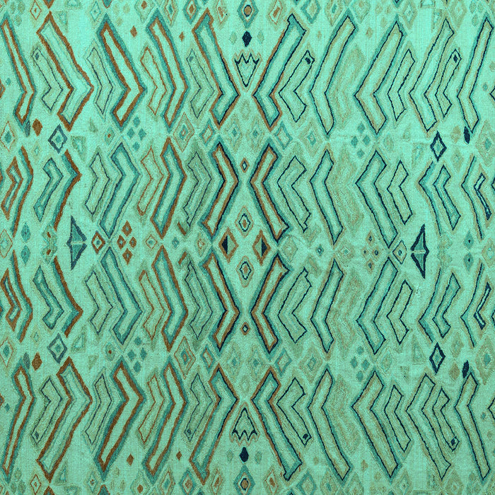 Square Machine Washable Abstract Turquoise Modern Area Rugs, wshabs5343turq