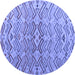 Round Abstract Blue Modern Rug, abs5343blu