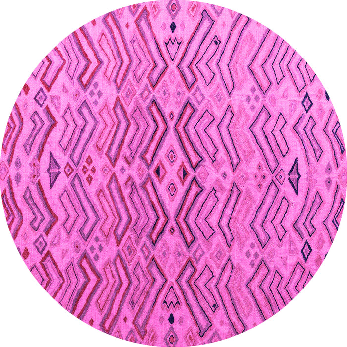 Round Abstract Pink Modern Rug, abs5343pnk
