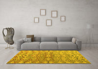 Machine Washable Abstract Yellow Modern Rug, wshabs5343yw