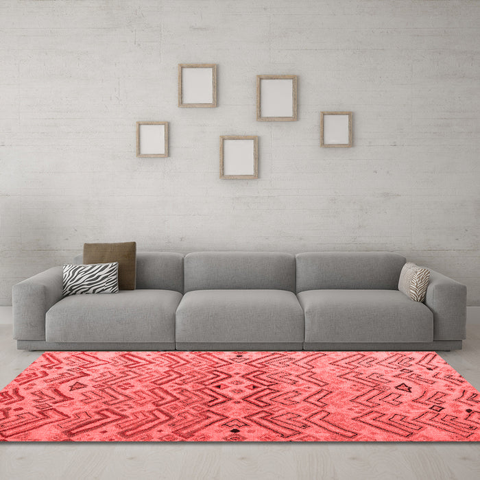 Modern Red Washable Rugs