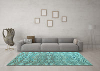 Machine Washable Abstract Light Blue Modern Rug, wshabs5343lblu