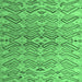 Square Abstract Emerald Green Modern Rug, abs5343emgrn