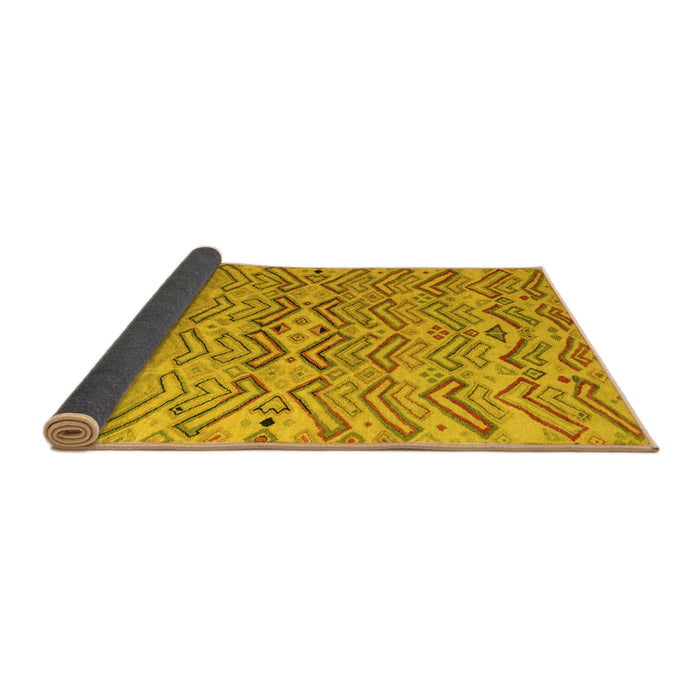 Sideview of Abstract Yellow Modern Rug, abs5343yw