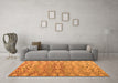 Machine Washable Abstract Orange Modern Area Rugs in a Living Room, wshabs5343org