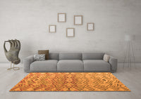 Machine Washable Abstract Orange Modern Rug, wshabs5343org