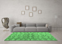 Machine Washable Abstract Emerald Green Modern Rug, wshabs5343emgrn