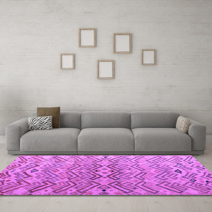 Machine Washable Abstract Purple Modern Area Rugs in a Living Room, wshabs5343pur