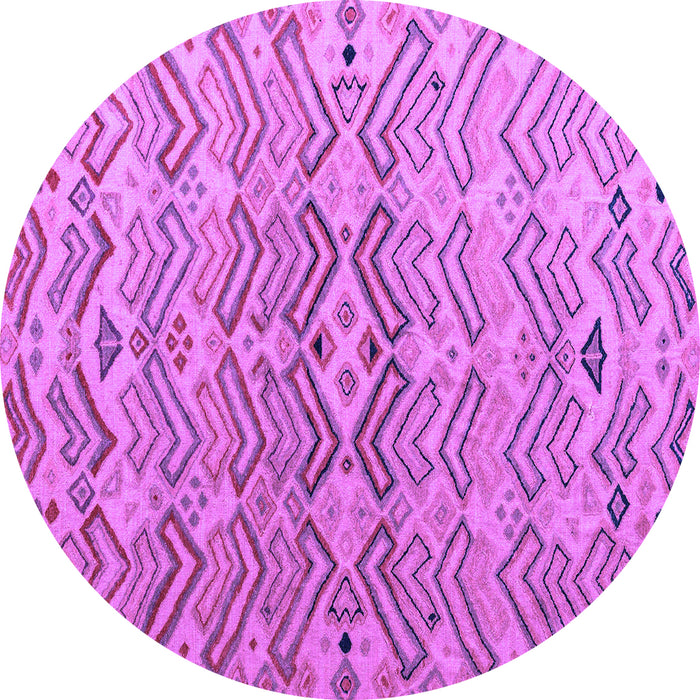 Round Abstract Purple Modern Rug, abs5343pur