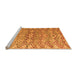 Sideview of Machine Washable Abstract Orange Modern Area Rugs, wshabs5343org