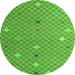 Round Abstract Green Modern Rug, abs5344grn