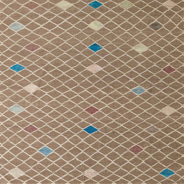 Square Abstract Brown Modern Rug, abs5344