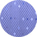 Round Abstract Blue Modern Rug, abs5344blu