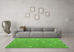 Machine Washable Abstract Green Modern Area Rugs in a Living Room,, wshabs5344grn