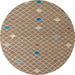 Round Machine Washable Abstract Brown Sugar Brown Rug, wshabs5344