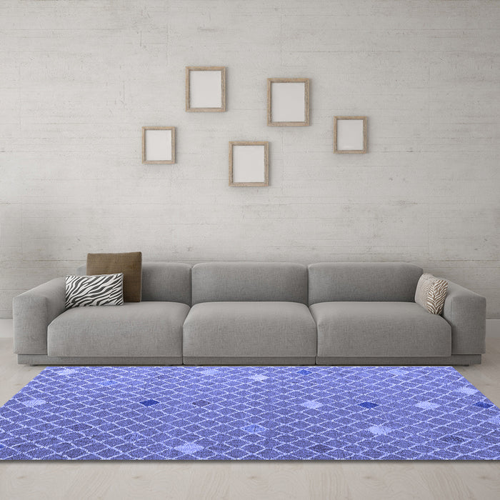 Machine Washable Abstract Blue Modern Rug in a Living Room, wshabs5344blu