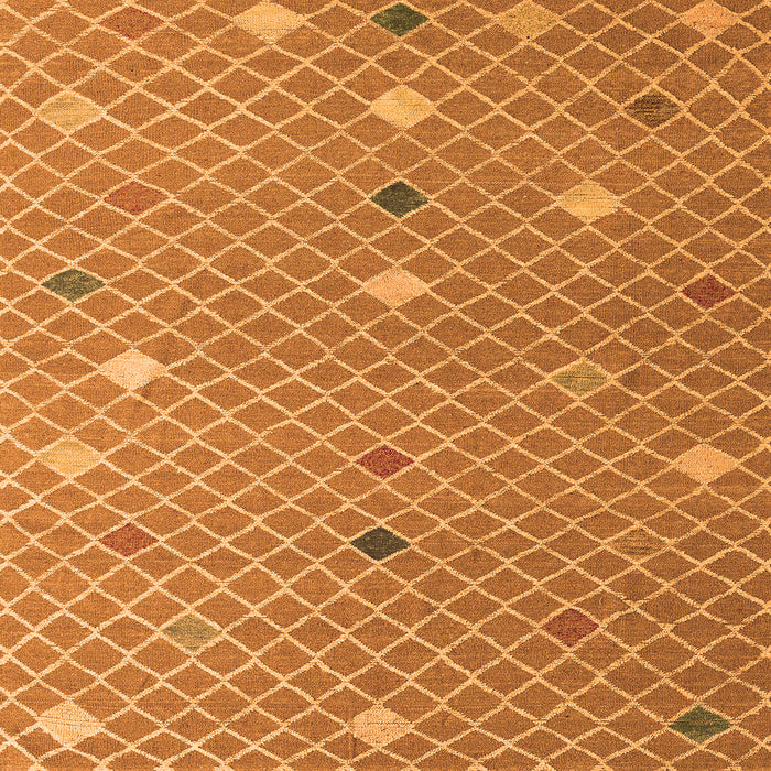 Square Machine Washable Abstract Orange Modern Area Rugs, wshabs5344org