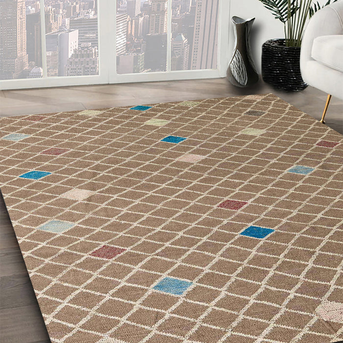 Abstract Brown Modern Rug in Family Room, abs5344