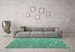 Machine Washable Abstract Turquoise Modern Area Rugs in a Living Room,, wshabs5344turq