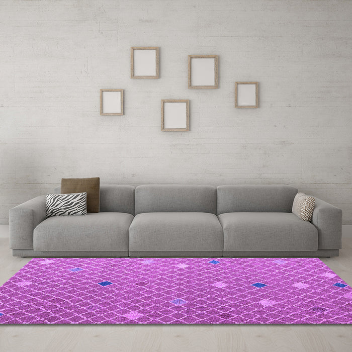 Machine Washable Abstract Purple Modern Area Rugs in a Living Room, wshabs5344pur