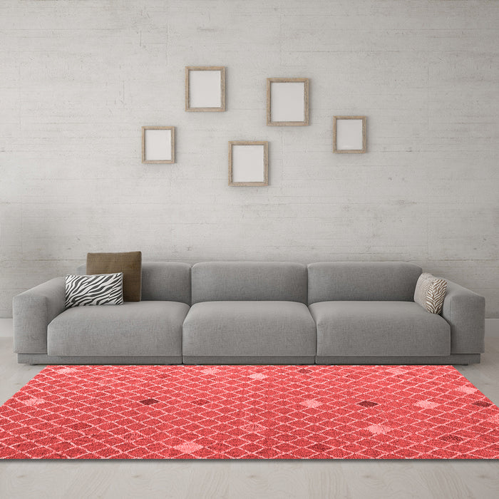 Modern Red Washable Rugs