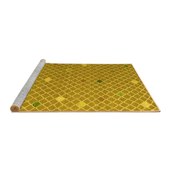 Sideview of Machine Washable Abstract Yellow Modern Rug, wshabs5344yw