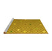 Sideview of Machine Washable Abstract Yellow Modern Rug, wshabs5344yw