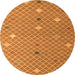 Round Machine Washable Abstract Orange Modern Area Rugs, wshabs5344org