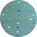 Round Machine Washable Abstract Light Blue Modern Rug, wshabs5344lblu