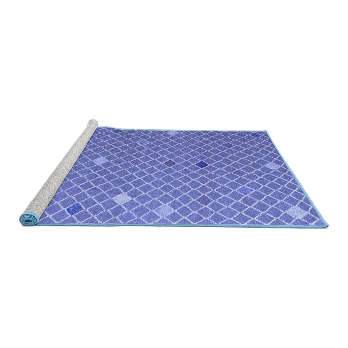 Sideview of Machine Washable Abstract Blue Modern Rug, wshabs5344blu