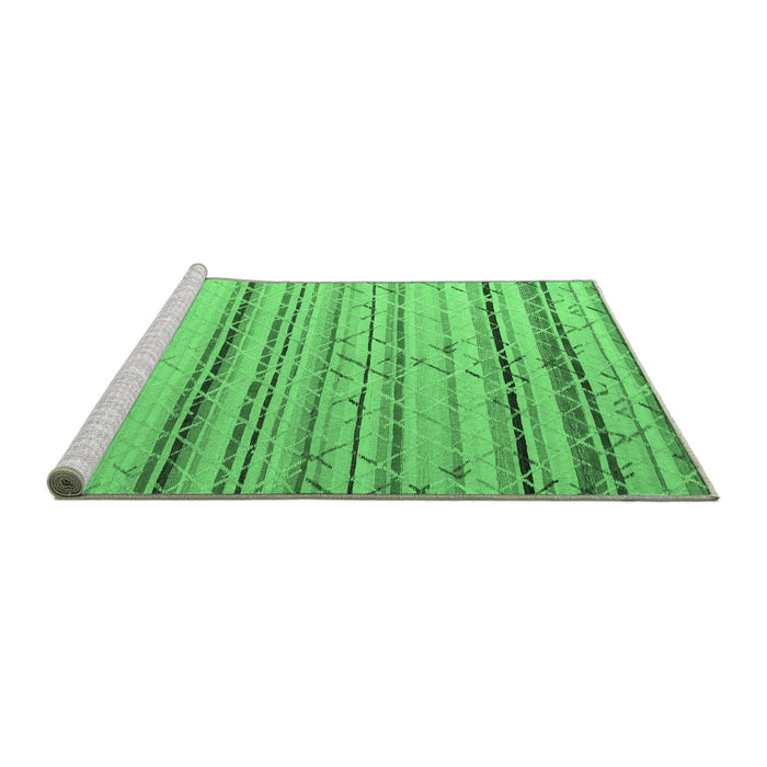 Sideview of Machine Washable Abstract Emerald Green Modern Area Rugs, wshabs5345emgrn