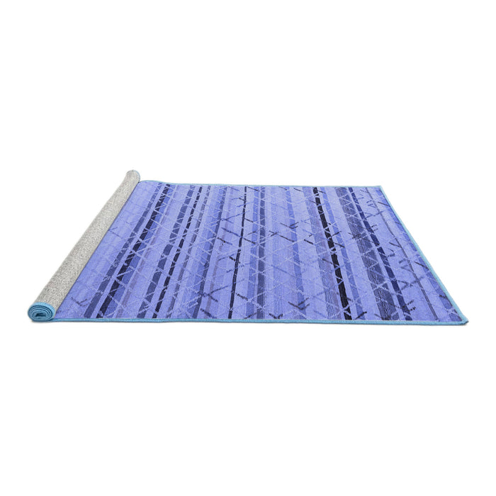 Sideview of Machine Washable Abstract Blue Modern Rug, wshabs5345blu