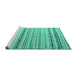 Sideview of Machine Washable Abstract Turquoise Modern Area Rugs, wshabs5345turq