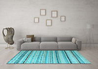 Machine Washable Abstract Light Blue Modern Rug, wshabs5345lblu