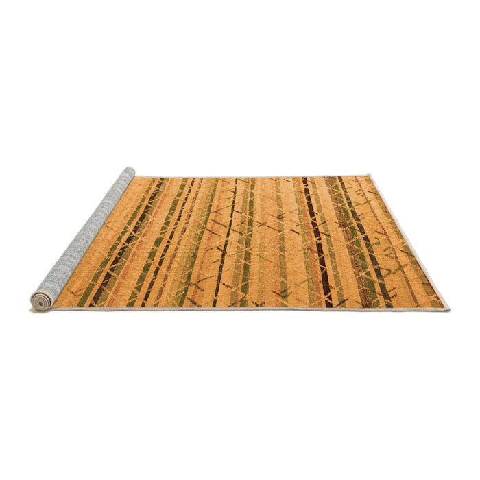 Sideview of Machine Washable Abstract Orange Modern Area Rugs, wshabs5345org